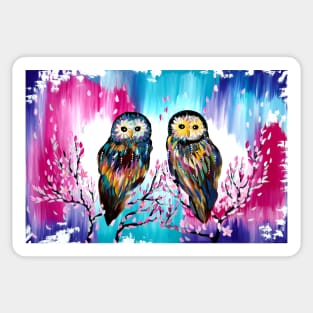 Pink, Purple and Owls Sticker